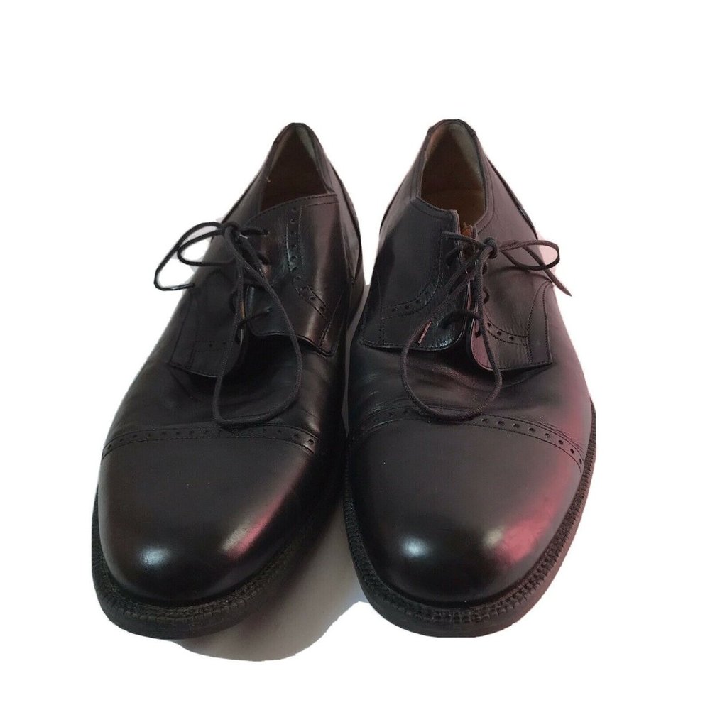 Johnston Murphy Signature Series Black Leather Cap Toe Derby Shoes 10.5 M 13501